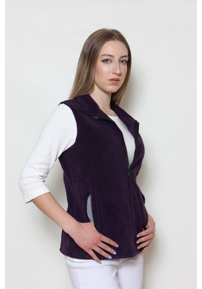 CottonCool Kadın Polar Yelek Mor