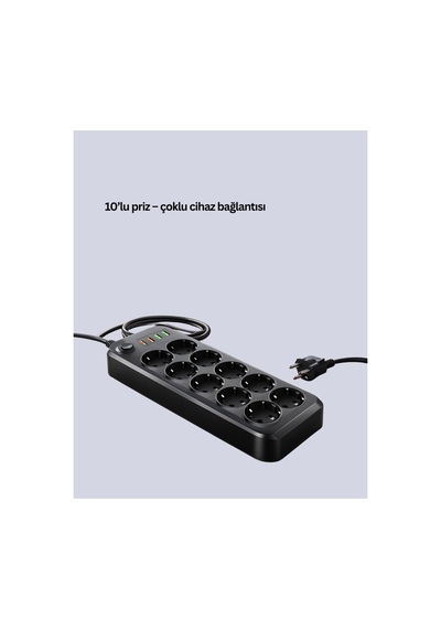 Termal Akım Korumalı Usb Type-c Girişli 10'lu Grup Priz 2500w Güç Kapasitesi Kopya Renkli 2 - 5 M