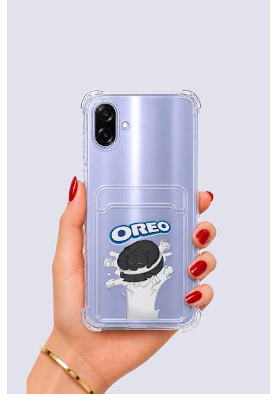 Hepsi Samsung Galaxy Uyumlu A07 Kartlıklı Oreo Desenli Kılıf Najmaddin Çok Renkli