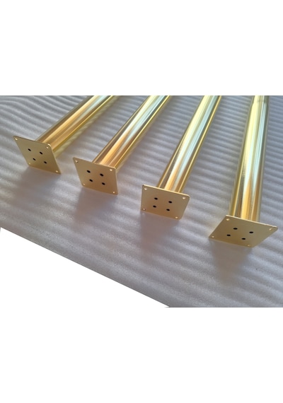 4 Adet-metal Konik Ayak-masa Ayağı-gold Renk-73.5cm- Açılı Ayak Boru Çapı 5.1cm