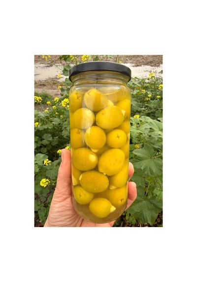 Badem Dolgulu Yeşil Zeytin 500 Gr