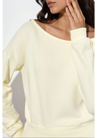 Hiccup Busem Kadın Kısa Bisiklet Yaka Sweatshirt Krem