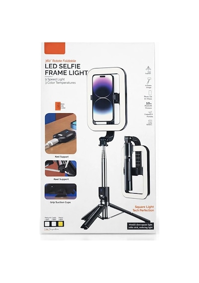 Bluetooth Kumandalı Şarjlı 8 İnç Led Ring Light Katlanabilir Selfie Çubuğu Ve Tripod 3 Renk Tonu 25-138cm Diğer