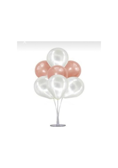 7 Li Standlı Metalik Beyaz Rose Gold Balon Seti Diğer
