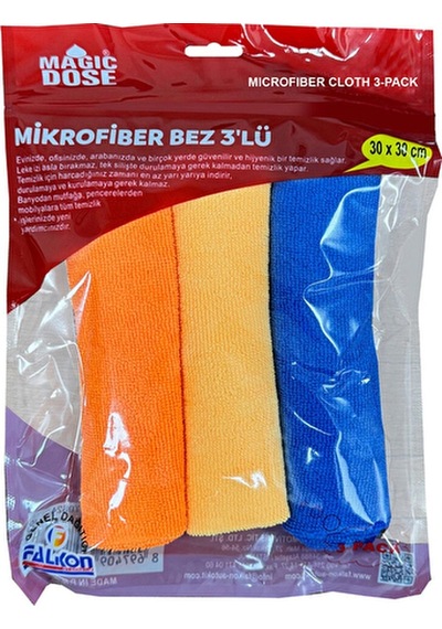 3 Adet Magic Dose 3'lü Mikrofiber Bez 30x30 Fa1-986