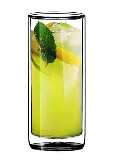 Yeni Tasarım, Çift Cidarlı Cam Su, Latte, Meşrubat, Smoothie Bardağı, 270 Ml, 1 Adet - 12325 Açık Kırmızı