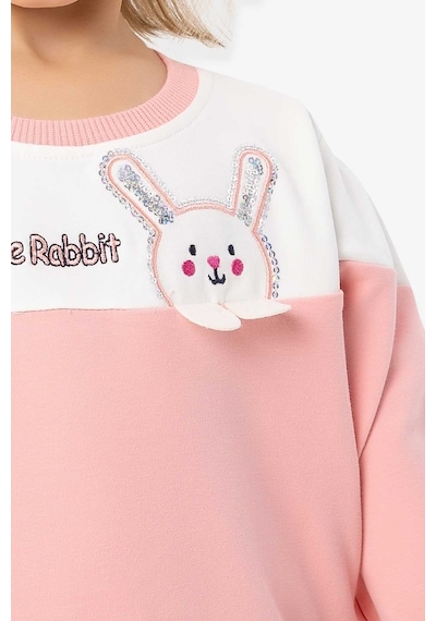 Breeze Kız Çocuk Sweatshirt Tavşan Nakışlı 1-4 Yaş, Somon (541263491)