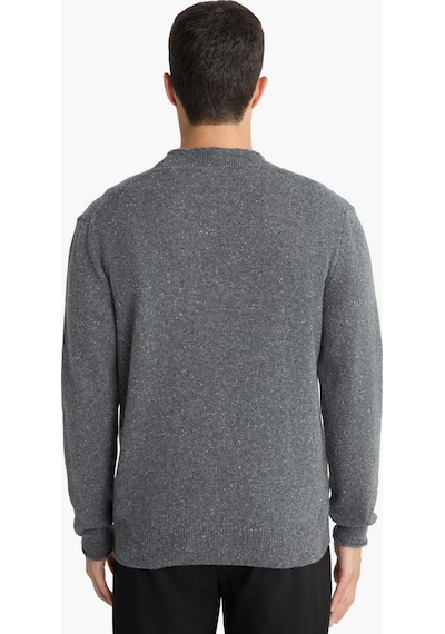 Defacto Relax Fit V Yaka Düğmeli Triko Hırka F7228ax25wngr311 Gri
