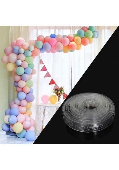 Balon Şişirme Pompası-Balon Zinciri 5 Mt-Balon Yapıştırma Sticker Balon Pompası + Balon Zİnçiri
