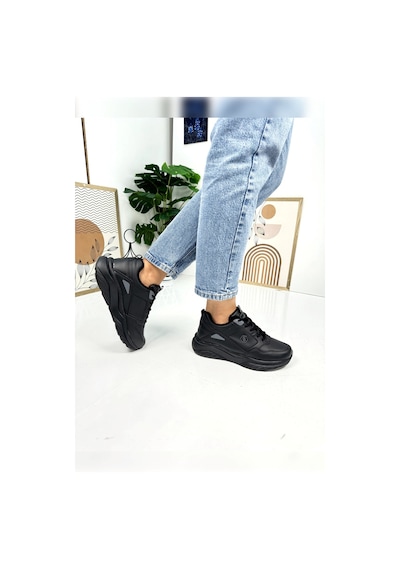 Günlük Kadın Sneaker Bağcıklı Oval Burunlu Kalın Desenli Taban Rahat Hafif Spor Ayakkabı 2110 Siyah Füme Günlük Kadın Sneaker Bağcıklı Oval Burunlu Kalın Desenli Taban Rahat Hafif Spor Ayakkabı 2110 Siyah Füme