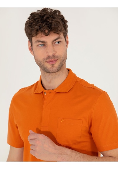 Pierre Cardin Kahverengi Regular Fit %100 Pamuk Merserize Düğmeli Polo Yaka Basic Tişört