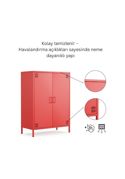 Pera Metal Dolap 2 Kapılı 80,50 X 40 X 109,50 Cm - 9 Renk Seçeneği Bulunmaktadır Ral 3020 Kırmızı Pera Metal Dolap 2 Kapılı 80,50 X 40 X 109,50 Cm - 9 Renk Seçeneği Bulunmaktadır Ral 3020 Kırmızı