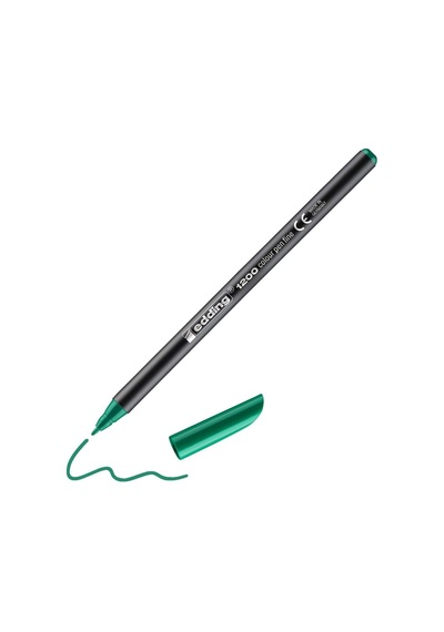 Edding 1200 İnce Uçlu Keçeli Kalem - Yeşil - 1 Kalem - Yuvarlak Uçlu 1 Mm