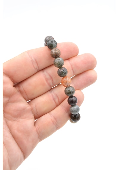 Murty99 Hakiki Doğal Hint Akik Taşı Bileklik 10 Mm Çok Renkli