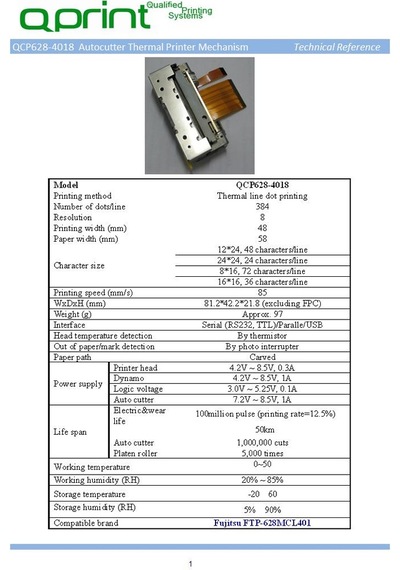 2 Inç Printer Mekanizma Kesicili