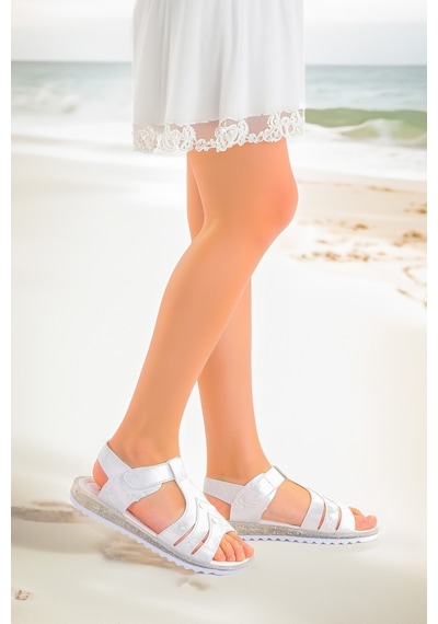 Kiko Kids Kız Çocuk Sandalet Arz 2354 Beyaz