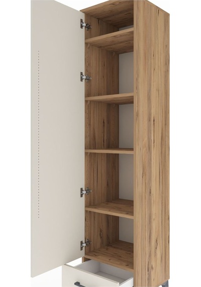 Hyperion Dolap 5 Raflı Tek Çekmeceli Tek Kapaklı 44x44x195 Ça... Çam Hyperion Dolap 5 Raflı Tek Çekmeceli Tek Kapaklı 44x44x195 Ça... Çam