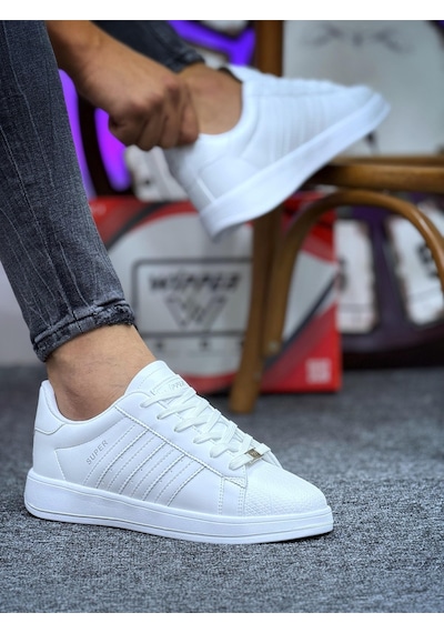 Wipper Unisex Spor Ayakkabı Sneaker Hafif Ortopedik Eva Taban Memory Foam Günlük Kullanım İçin Rahat Beyaz