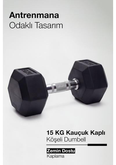 Çelik Ağırlık, Metal Tutma Yerlerine Sahip Tekli Dambıl-Kdb 15 KG Tekli