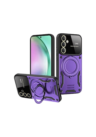 Samsung Galaxy Uyumlu S24 Fe Kılıf Joy Lens Standlı Kap E34c8 mor