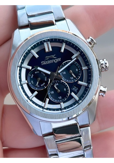 Slazenger İtalyan Tasarım Bileklik Hediyeli 2 Yıl Garantili 10 Atm Çelik Erkek Kol Saat Esl.y2554.2 Gümüş