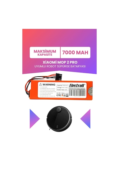 Xiaomi Mop 2 Pro Batarya Mjst1shw Maksimum Kapasite 7000mah