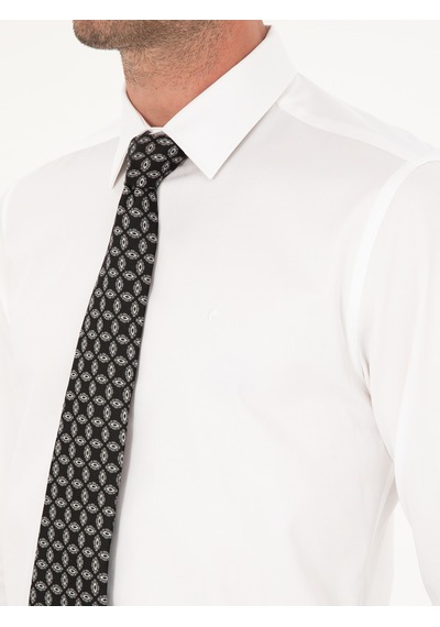 Cacharel Beyaz Slim Fit Pamuk Klasik Gömlek