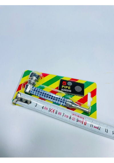 Fosforlu Taşlı Metal Pipo 13 CM
