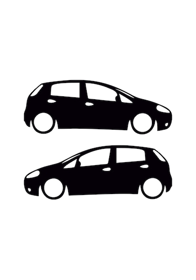 2 Adet Fiat Punto Basık Oto Sticker - Kelebek Cam Sticker 15x5 Cm