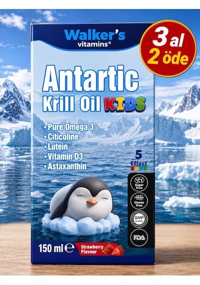 Walker's Vitamins Omega 3- Krill Oil Balık Yağı Omega 3 ,sitikolin Epa, Dha, İçeren Çocuk Şurubu