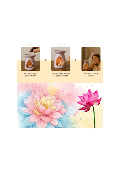 Mystica Lotus Esansiyel Yağı Diffuser Oil Buhurdan Yağı 20ml Aromatik Esansiyel