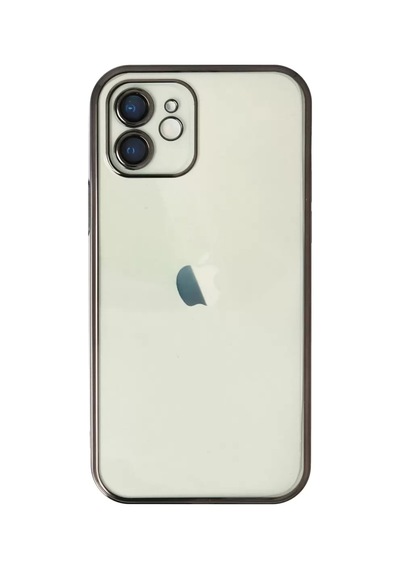 Apple iPhone Uyumlu 12 Kılıf Lensli Silikon - Siyah Çok Renkli