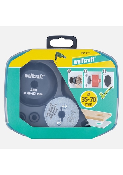 Wolfcraft Delik Genişletme Yardımcısı 35-70mm Set