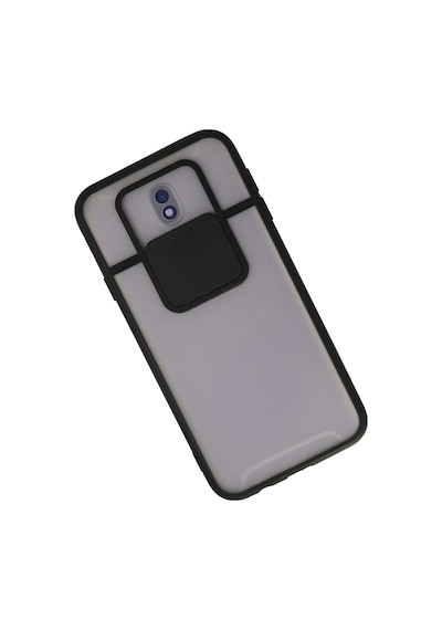 Newface Samsung Galaxy Uyumlu J7 Pro / J730 Kılıf Palm Buzlu Kamera Sürgülü Silikon Semeglbl - 96 - Siyah