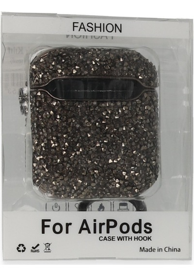 Newface Apple  Uyumlu  Airpods 2 2.nesil Mira Taşlı Kılıf - Siyah