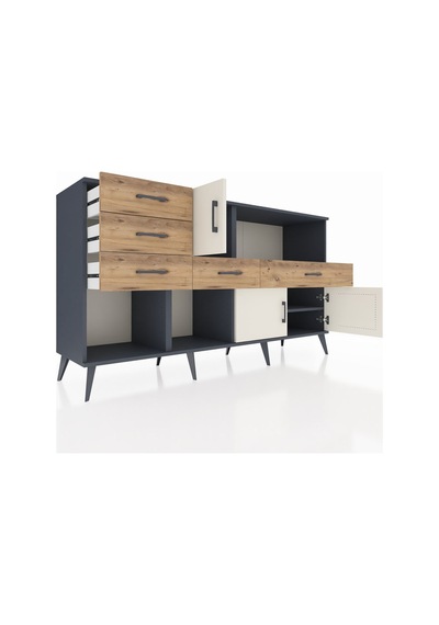 Hyperion Konsol 2 Raflı 5 Çekmeceli 3 Kapaklı 176x44x99 Antrasit- Antrasit-aytaşı/çam Hyperion Konsol 2 Raflı 5 Çekmeceli 3 Kapaklı 176x44x99 Antrasit- Antrasit-aytaşı/çam