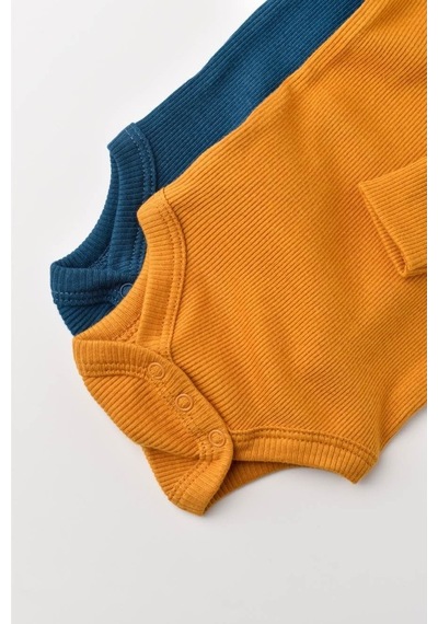 Rebebe Babycosy Modal 2 Li Uzun Kollu Bebek Badi - Bebek Body - Csym1131 (544732292) Mavi - Safran