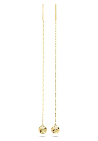 Goldkupe 14 Ayar Altın Yuvarlak Sallantı Zincir Tek Küpe 0,58 Gr-6623