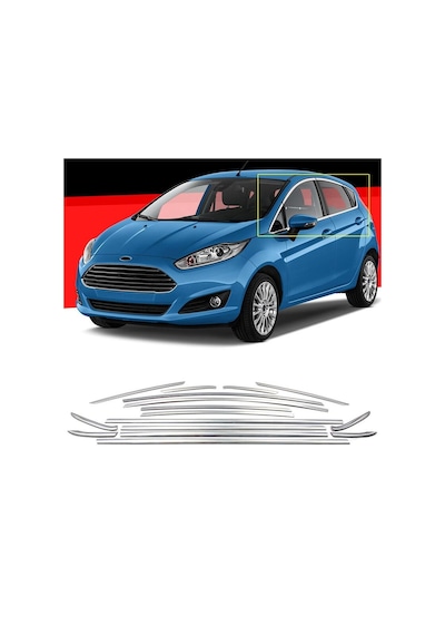 Ford Fiesta Mk7 16 Parça Cam Çerçevesi Kromu 2019+ Sonrası Modeller