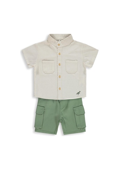 Civil Baby Dinozor Nakışlı 6-18 Ay Takım - Bej Taş Rengi 17004Y09226S1