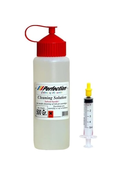 Kartuş Nozzle Açıcı Solüsyon 500 Ml + Sarı Uç Şırınga