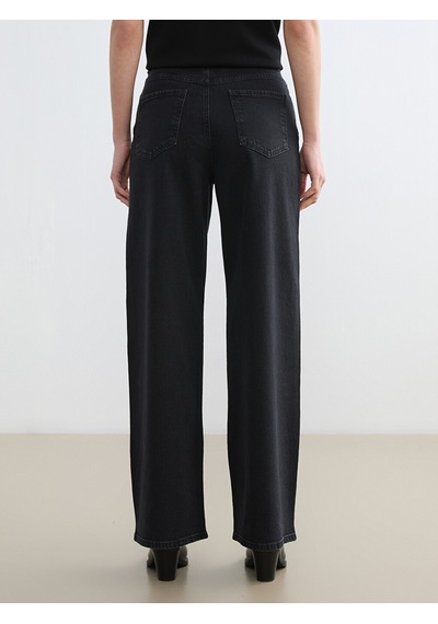 Lcw Modest Gri Taşlı Wideleg Kadın Jean Pantolon
