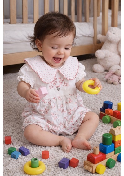 Babyhola Kız Bebek Müslin Tulum 15180 Ekru