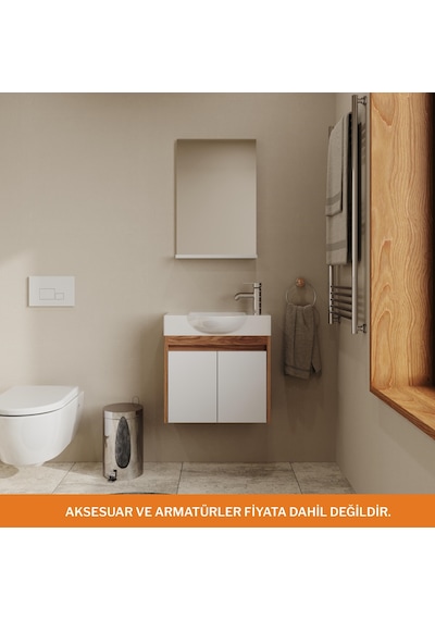 Aqua Bagno Minizia Banyo Dolabı 55 X 32 Cm. Doğal Ceviz -beyaz ,lavabo Dahil Abs.50.35.06.03 Ceviz - Beyaz Aqua Bagno Minizia Banyo Dolabı 55 X 32 Cm. Doğal Ceviz -beyaz ,lavabo Dahil Abs.50.35.06.03 Ceviz - Beyaz