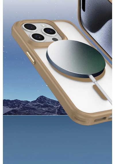 Apple Uyumlu iPhone 15 Pro Max Kılıf Enka Magsafe Silikon Kılıf Siyah/