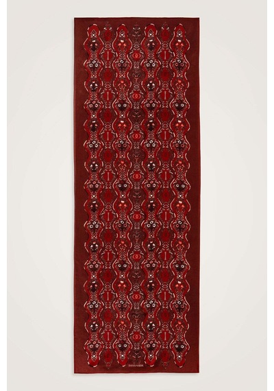 Imannoor Çağlayan Kırmızı Pamuk Floş Şal 72x212 Kırmızı