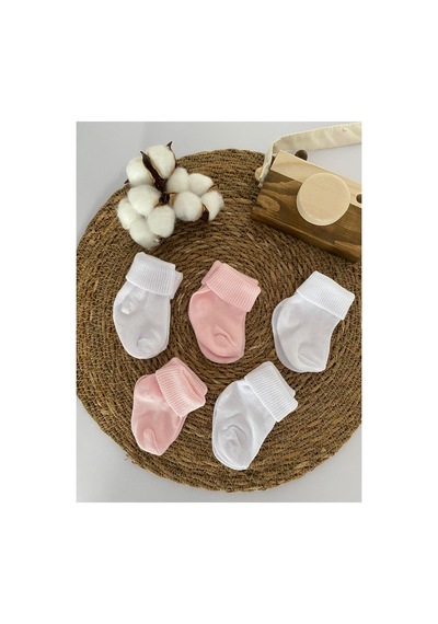 Glory Baby Organik Pamuklu Unisex 5'li Premium Yenidoğan Bebek Çorabı - Kutulu Beyaz-pembe Beyaz-pembe Glory Baby Organik Pamuklu Unisex 5'li Premium Yenidoğan Bebek Çorabı - Kutulu Beyaz-pembe Beyaz-pembe