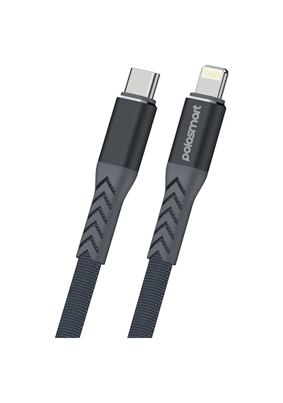 Polosmart Pbs410 20w Type-c To Lightning Ultra Dayanıklı Hızlı Şarj Ve Data Kablosu Gri