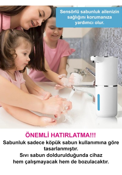 Greentech Sensörlü Usb Şarjlı Köpük Sabunluk / Gt-sd03 Beyaz