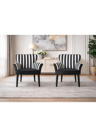1+1 Iki Tekli Kollu Çay Seti Balkon Bahçe Berjer Zebra Diğer